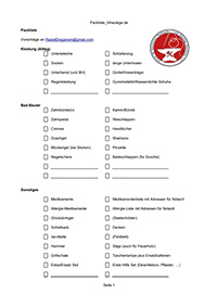 Packliste Lager