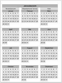 E-Ink PDF Jahreskalender Vorschau